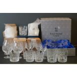 A collection of crystal cut glass to include boxed Stuart Crystal glasses and a boxed Royal
