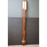 An antique mahogany stick barometer by King of Bristol af.
