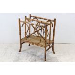 Bamboo, Wicker and Pine Two Section Magazine Rack, 41cms wide x 51cms wide