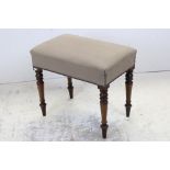 George IV mahogany and later upholstered stool, circa 1825, approx. 47cm high, the top approx.