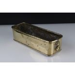 Brass Rectangular Planter with Lion Mask Ring Handles, 31cms long