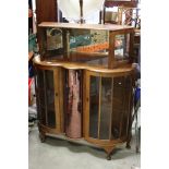 Circa 1960s cocktail/drinks cabinet with two lockable glass panelled doors, rotating mosaic glass