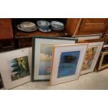 Nine framed and glazed contemporary prints to include Richard Tuff limited edition 62/195