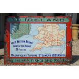 Enamel Advertising Sign - Great Western Railway Irish Ferry, measures approx 126cm x 90cm