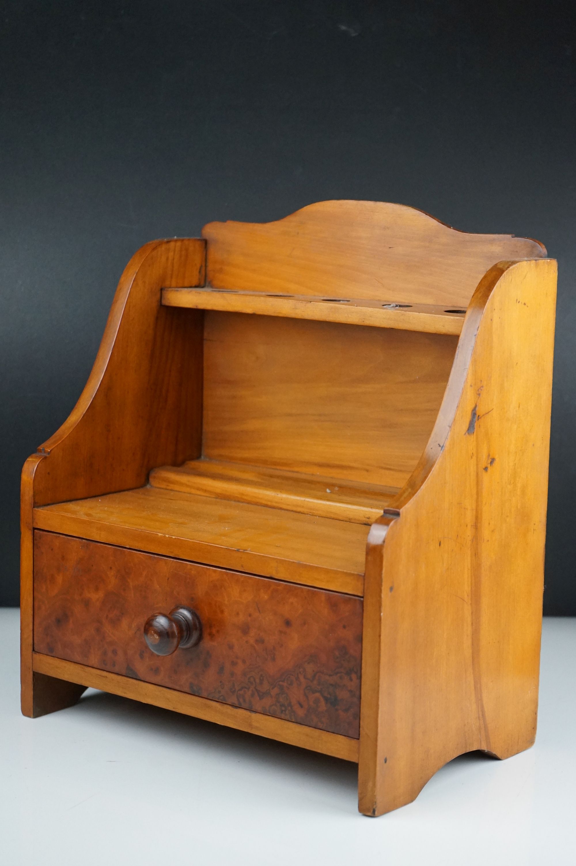 Wooden pipe rack cabinet with single drawer - Image 2 of 4