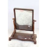 Victorian mahogany platform dressing mirror, circa 1860, approx. 75cm high, 64cm wide, 31cm deep