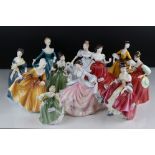 A collection of eleven Royal Doulton Lady figures to include Marianne, Janine, Kathy, Kirsty,