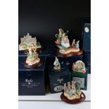 Seven Boxed Border Fine Arts Beatrix Potter Figures to include Mrs Rabbit And Children, Peter Rabbit