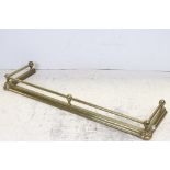 Victorian Brass Fire Fender, 124cms long