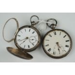 Two sterling silver cased pocket watches to include a full hunter example.