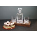 Glass decanter set 'Prize Given By The Metro Shipping Ltd' at a horse jumping gymkhana, together