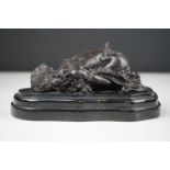 Bronze sculpture of a sleeping figure signed Carpeaux.