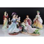 A collection of six Peggy Davis lady figurines to include Lilly Langtree, Ellen Terry, Sarah