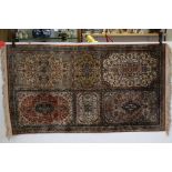 Persian or Indian rug, with unusual multiple field design, second half 20th century, approx. 162cm x