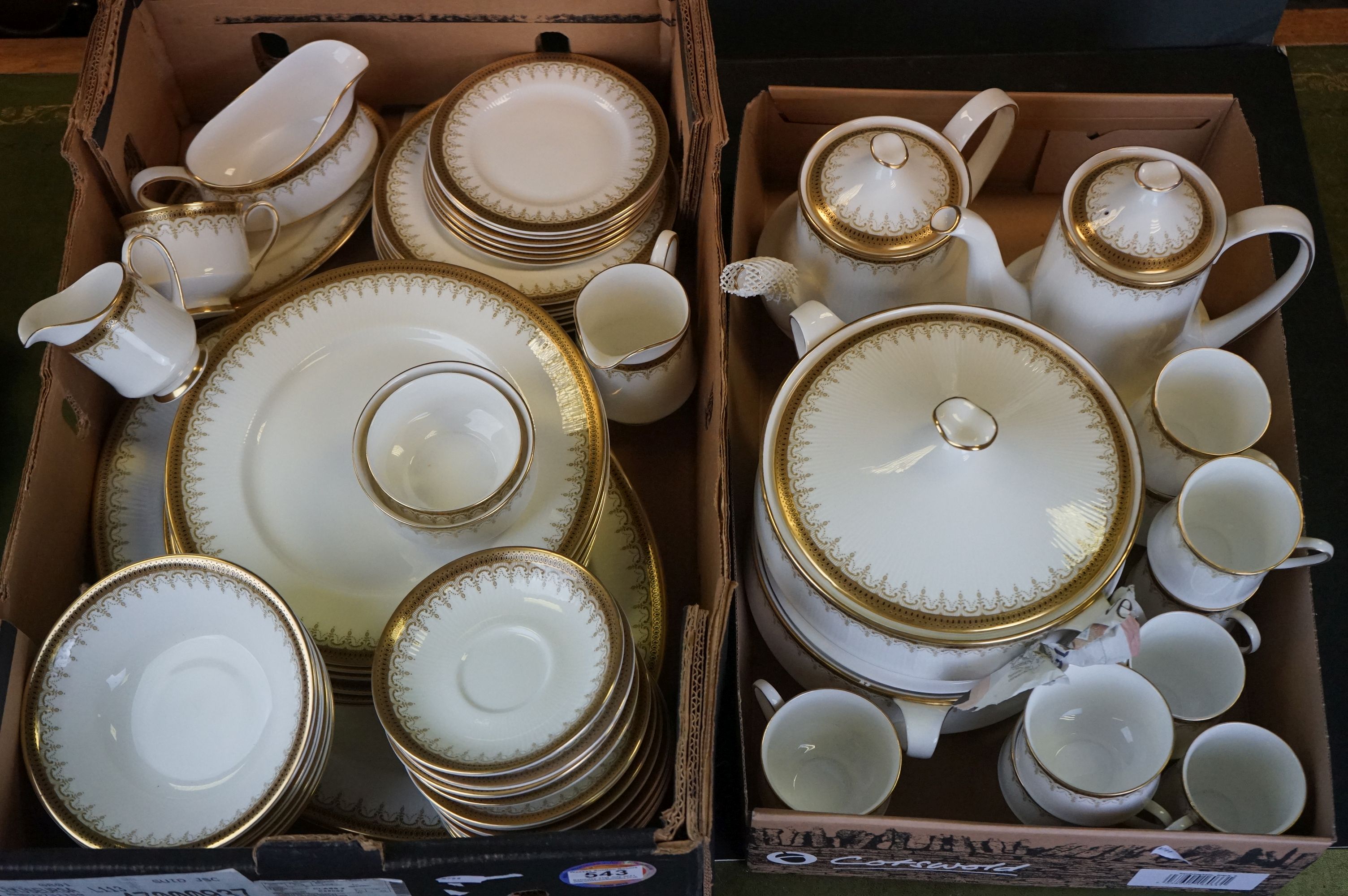 A Paragon Athena pattern china part dinner / tea service with gilt decoration.