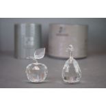 Two Swarovski Crystal 'Sparkling Fruit' Apple & Pear, in original boxes