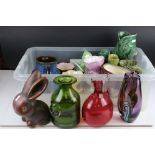 Mixed Lot of Ceramic and Glass including Dartington Glass Vase, Cranberry Glass Jug, Glass Vase,