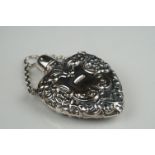 Sterling silver heart shaped perfume container