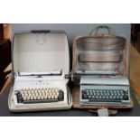 Two Cased Portable Typewriter - Adler and Bluebird