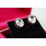 Pair of large CZ stud earrings