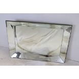 Contemporary Inverted Cushion Framed Mirror, 106cms x 64cms