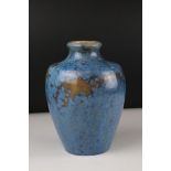 Deep blue glaze shouldered baluster vase, with crystalline overtones by Pierrefonds, pattern #603,