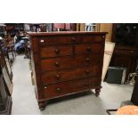 19th century Mahogany Chest of Drawers, comprising one long drawer over two short drawers and