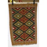 Hand Knotted Woolen Maimana Kilim Rug, 88cms x 57cms