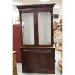 Victorian Mahogany Glazed Bookcase, the upper glazed section over a base with frieze drawer and