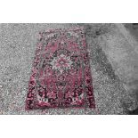 Vintage washed red ground, persian Hamadan village rug, approx. 200cm x 112cm