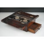 19th century rosewood travelling writing box with single drawer.