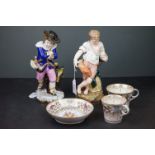 Ceramics, to include two porcelain figures emblematic of Summer and Winter, each modelled in