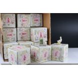 A collection of sixteen border fine arts The World Of Beatrix Potter figures in original boxes.