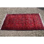 Rich red ground, Baluchi, tribal rug, unique medallion design