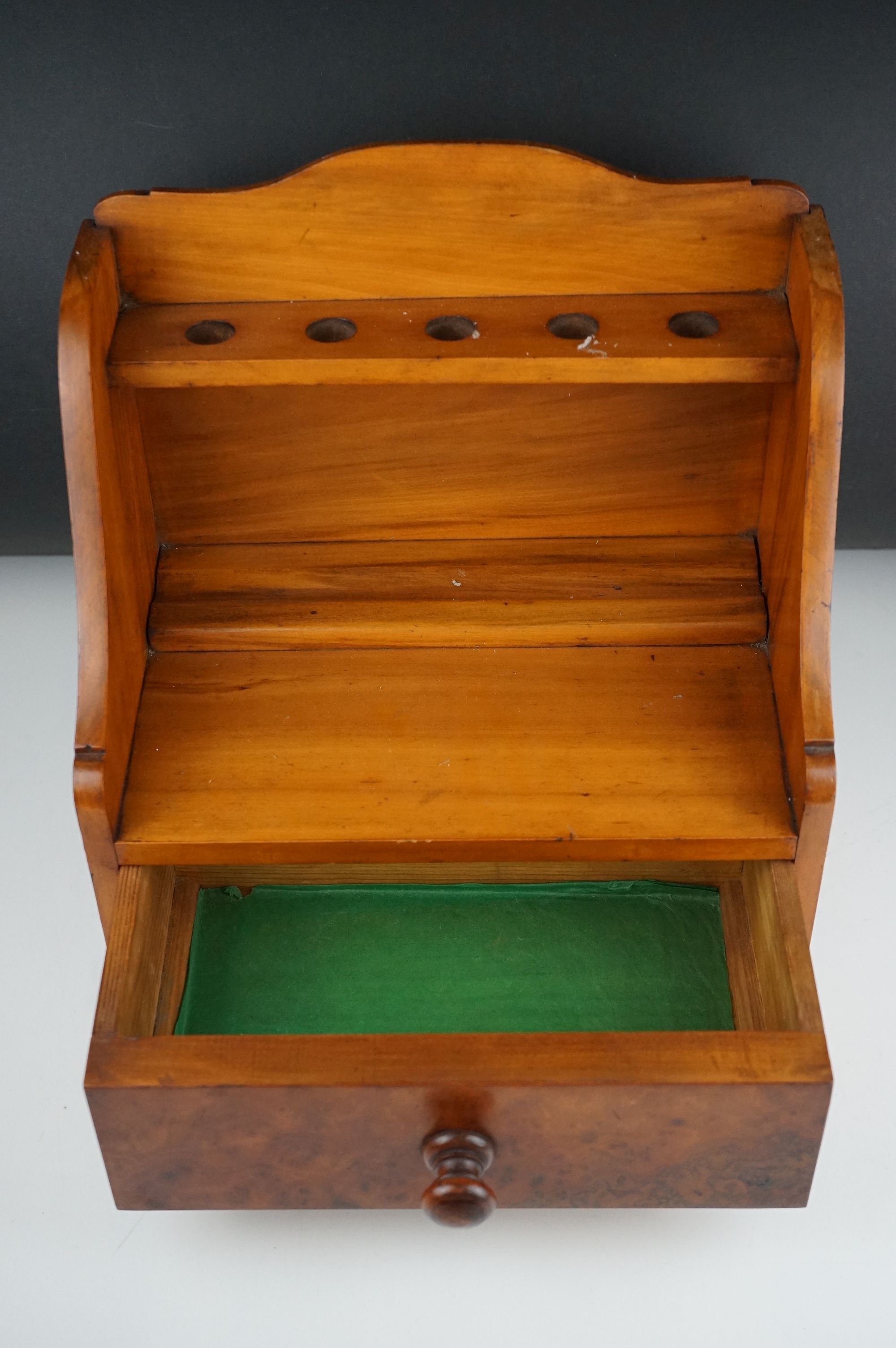 Wooden pipe rack cabinet with single drawer - Image 3 of 4