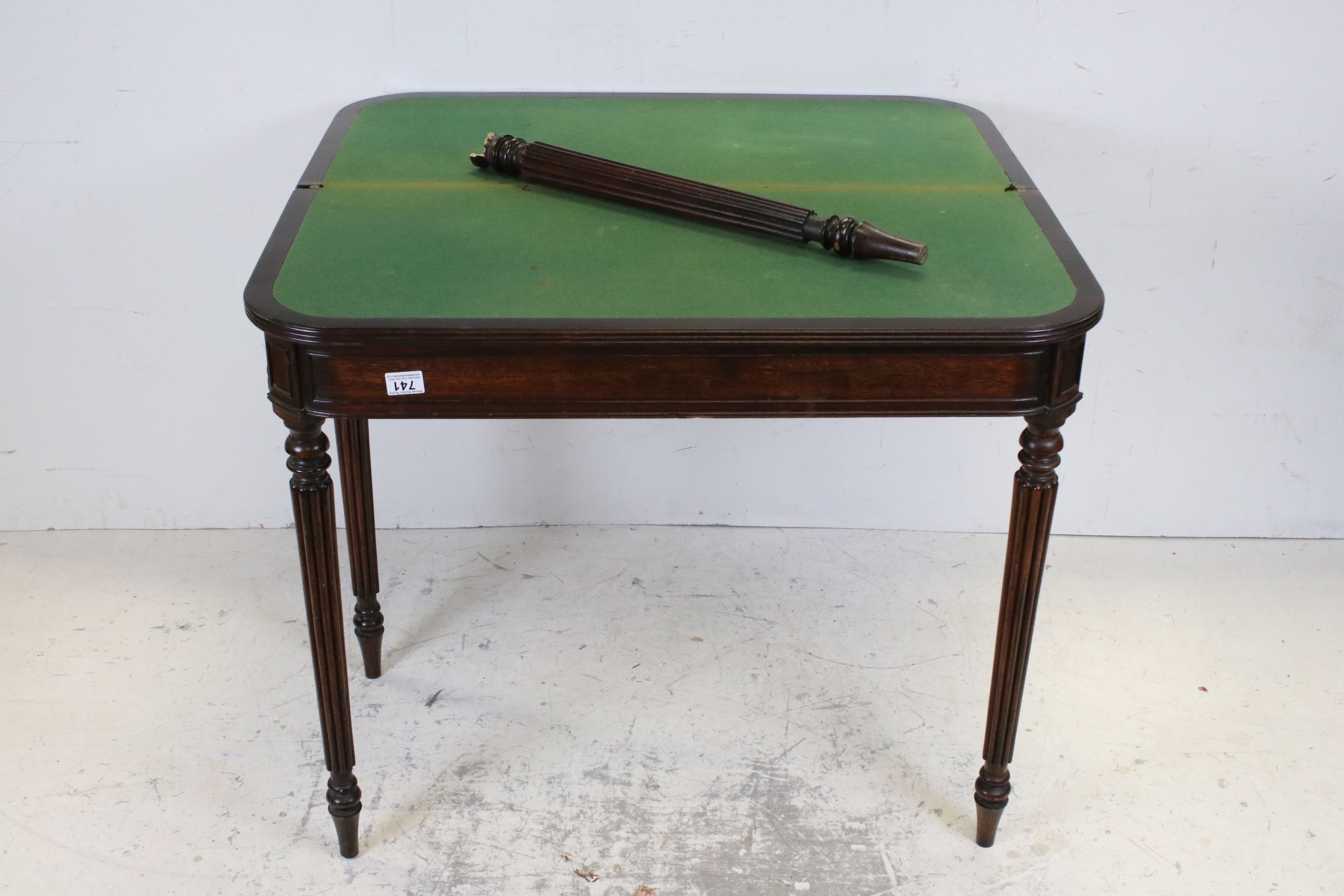 George IV simulated rosewood card table, circa 1825, in the manner of Gillows, the folding top