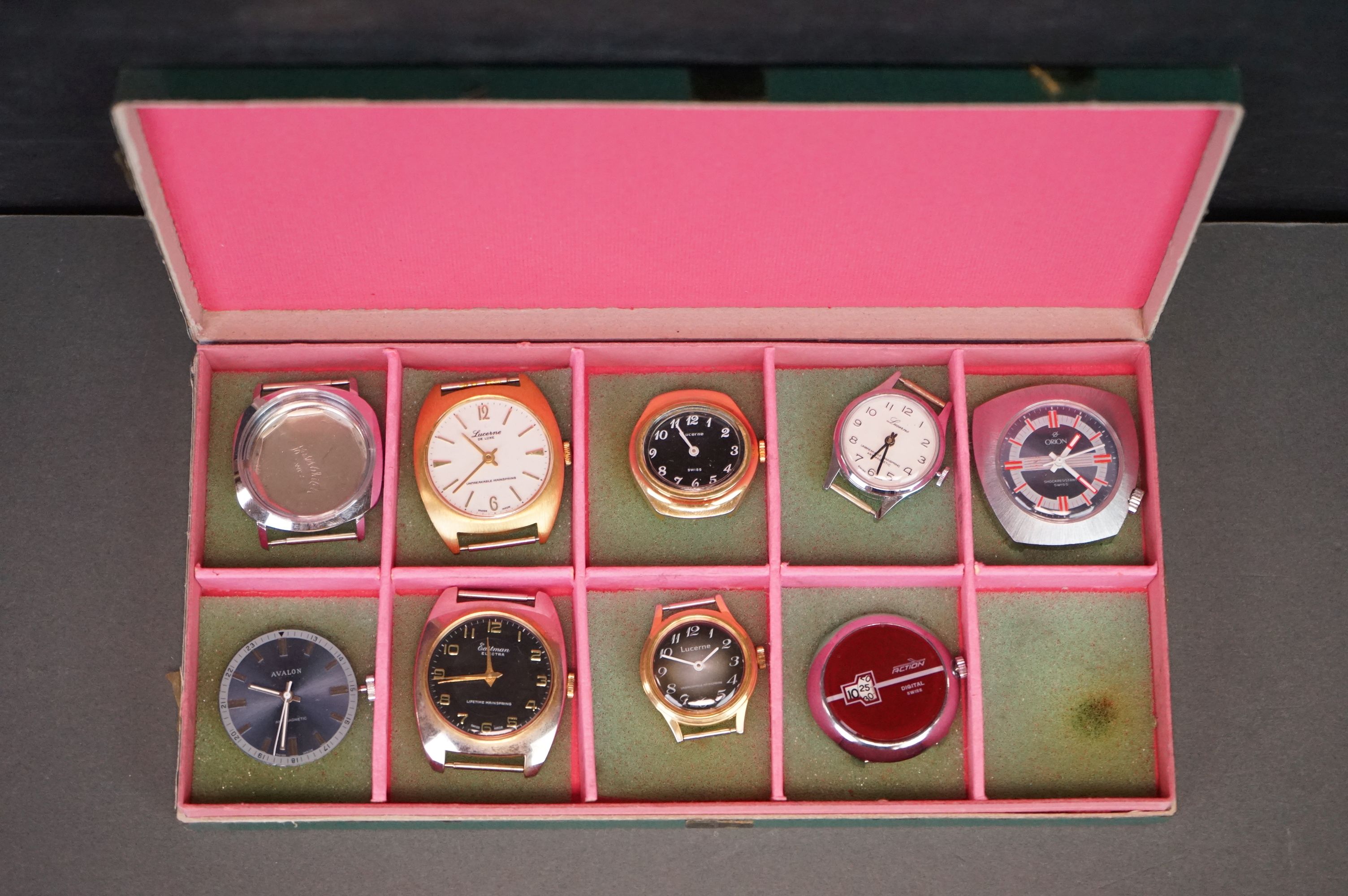 A group of vintage watches to include Eastman, Orion, Avalon, Lucerne and Action Digital.
