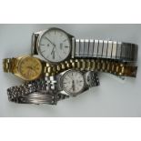 A selection of three Seiko SQ watches to include a gents and two ladies examples.