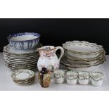 Mixed lot of Ceramics including Limoges Plates, Minton's Jug, Coffee Cans, etc.