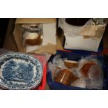 A large collection of mixed ceramics contained within two boxes to include Booths ware blue &