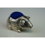 Sterling silver guinea pig pincushion