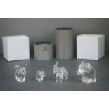 Collection of four Swarovski Crystal 'African Wildlife' elephants, two in original boxes