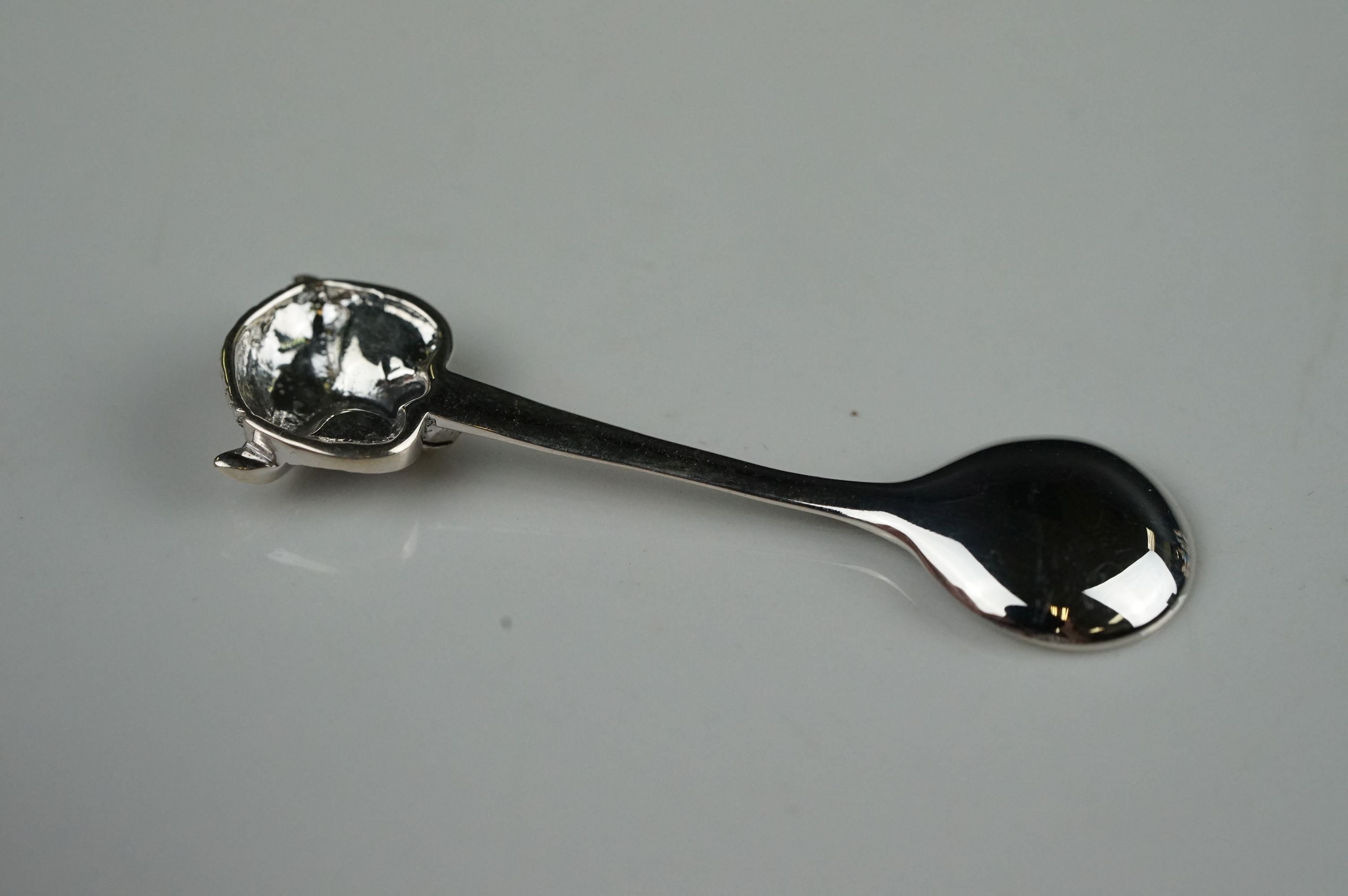 Silver salt spoon with owl finial - Image 3 of 5