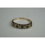 9ct gold diamond and jade ladies ring