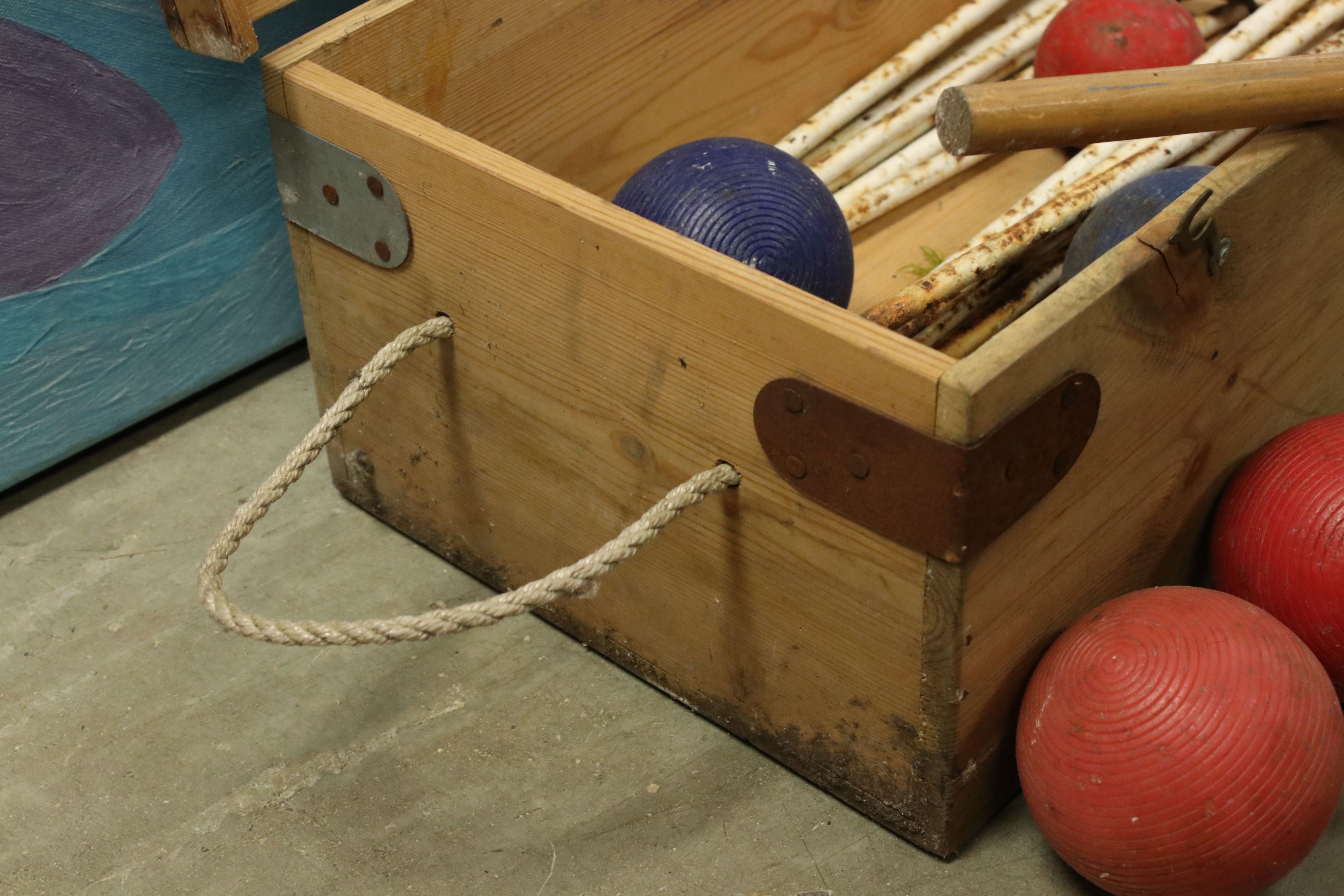 Jaques of London Croquet Set in it's Pine Box - Image 6 of 6