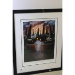 A Mackenzie Thorpe framed and glazed limited edition Artist Proof 34/55 titled in And Out Of Work