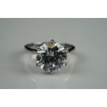 Silver and substantial CZ engagement ring