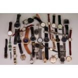 A collection of contemporary and vintage watches to include Everite, Fossil, Timberland and Lorus.