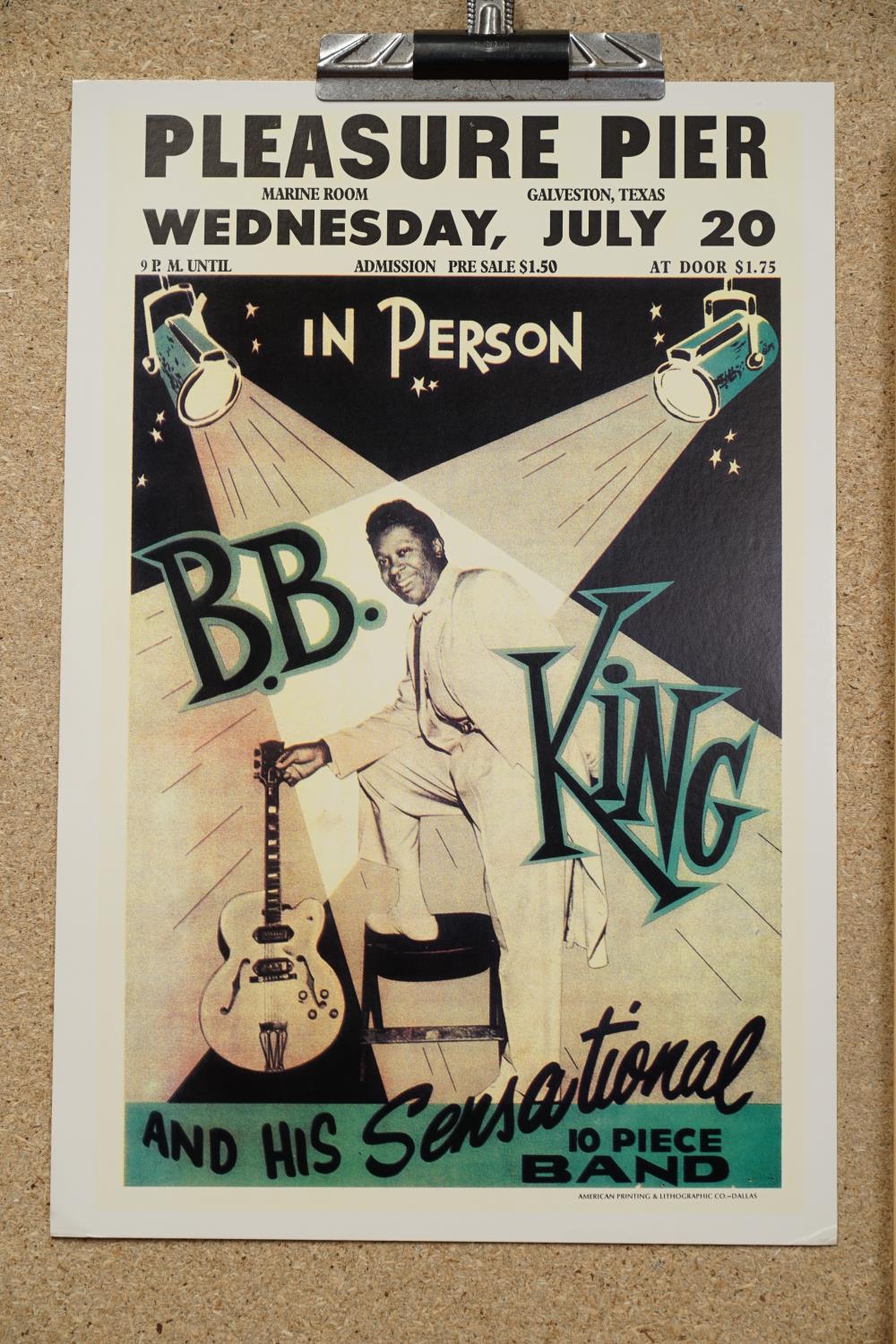Music Poster - 6 promotional posters on board featuring big name blues artists including Little - Bild 5 aus 7