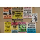 Music Poster - Collection of 8 blues posters on card to include Johnnie Taylor at Ball Auditorium (